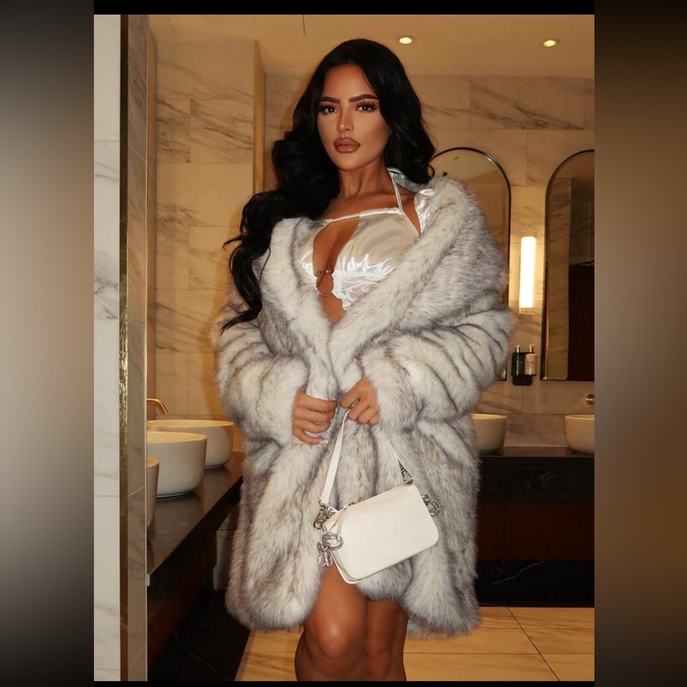 Faux fur coat